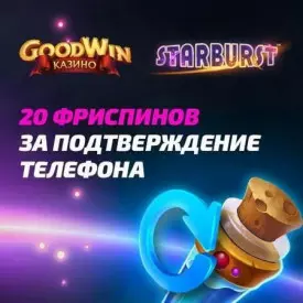 Бонус без депозита: 20 фриспинов за телефон в казино GoodWin